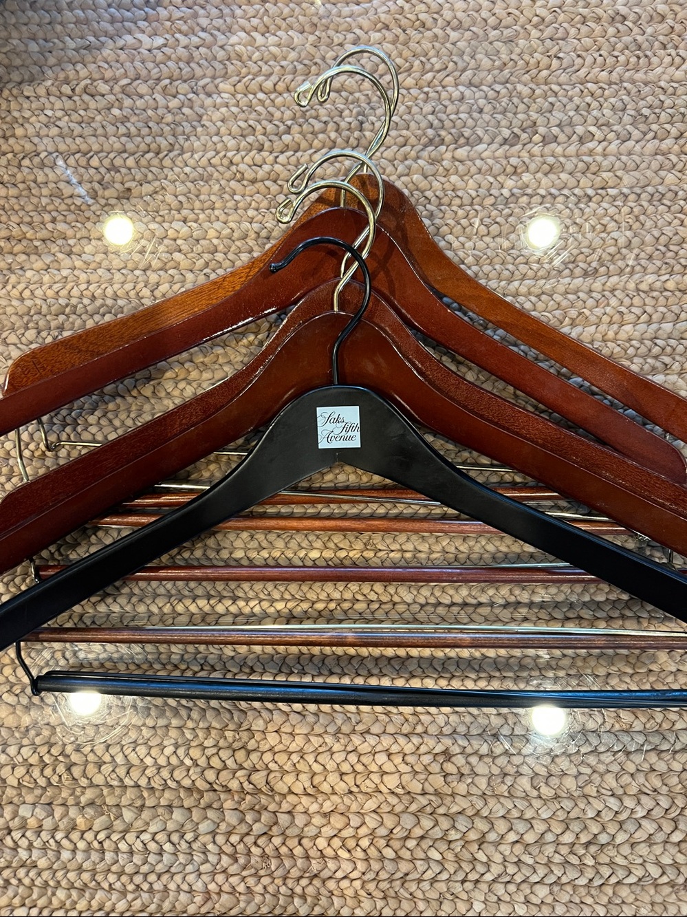 5 Saks Fifth Avenue+ Logo Wooden Pant/Suit Hangers